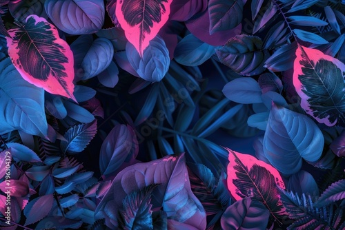 Detailed view of a bunch of leaves  suitable for nature themes