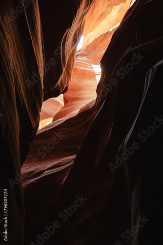 The beautful natural gorges and narrow passages of the Antelope Canyon, Arizona