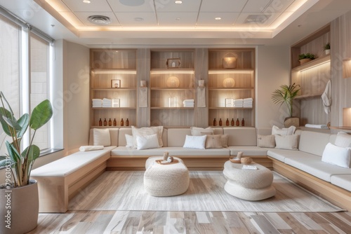 Modern Serene Spa Lounge Interior Design 