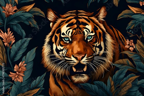 Portrait of a bengal tiger  Generative AI
