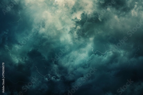 Dramatic Stormy Sky Background with Billowing Clouds.