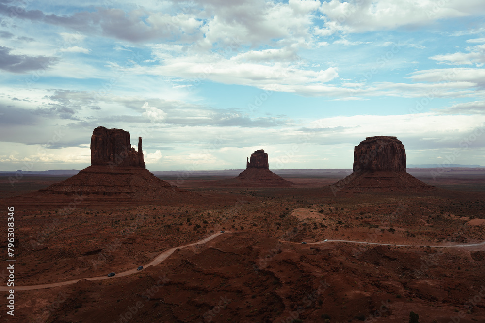 Cloudy afternoon in the Monument Valley national park, Utah