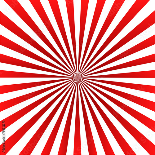 Red Sunburst Pattern Background. Rays Radial. Summer banner. Vector illustration