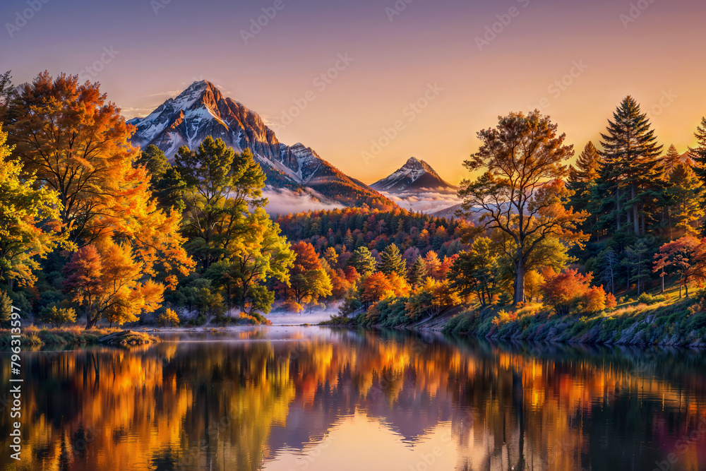Obraz premium sunset in the mountains