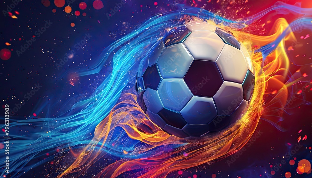 Fototapeta premium Football cup soccer ball. Sport poster infinity concept background