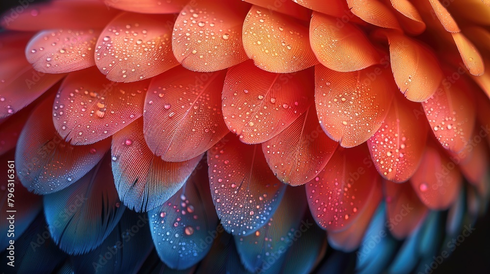 Naklejka premium Macro Close-Up of Hummingbird's Iridescent Feathers.