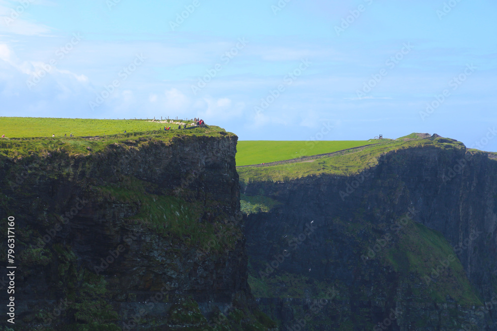 The world famous Cliffs of Moher are located on the west coast of the main island of Ireland in County Clare The world famous Cliffs of Moher are located on the west coast of the main island of Ireland in County Clare