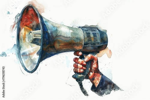 A hand holding a megaphone, useful for communication concepts