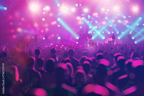 A large crowd of people watching a concert. Ideal for event promotions