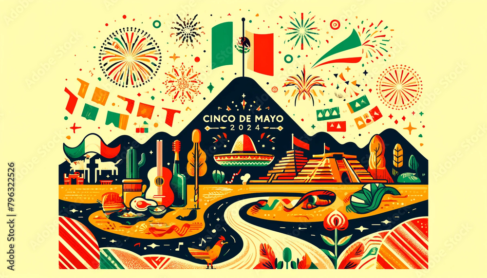 Cinco de Mayo 2024 Celebration Abstract Background