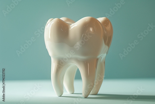 tooth on blue background