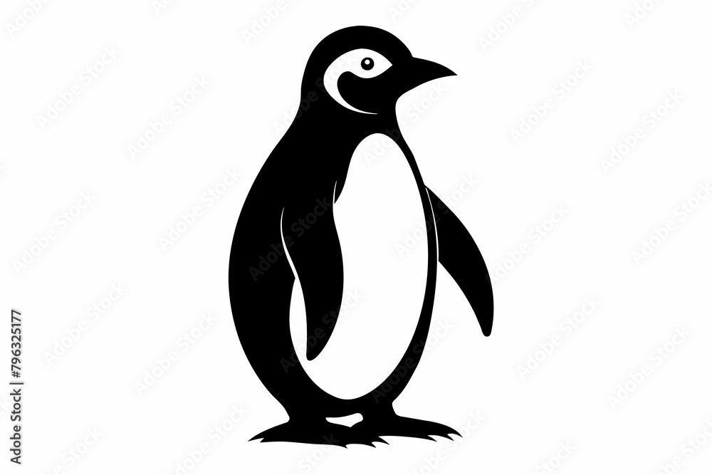 penguin-black-silhouette-on-white-background. penguin-black-silhouette-on-white-background.
