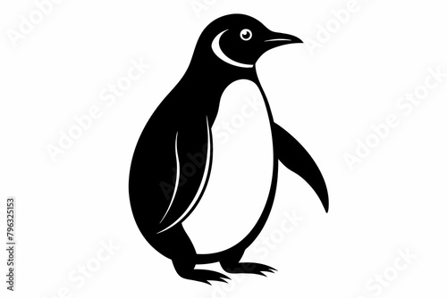 penguin-black-silhouette-on-white-background.