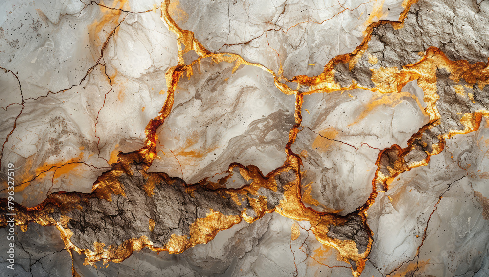 Create a photorealistic marble texture with golden veins. Created with Ai