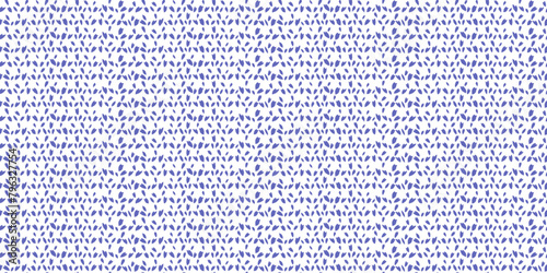 Simple striped lines in a polka dots, random drops, spots seamless pattern. Creative blue tiny snowflakes, circles, semicircle on a white background. Vector hand drawn sketch shapes.