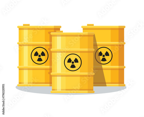 barrels with toxic waste vector illustration