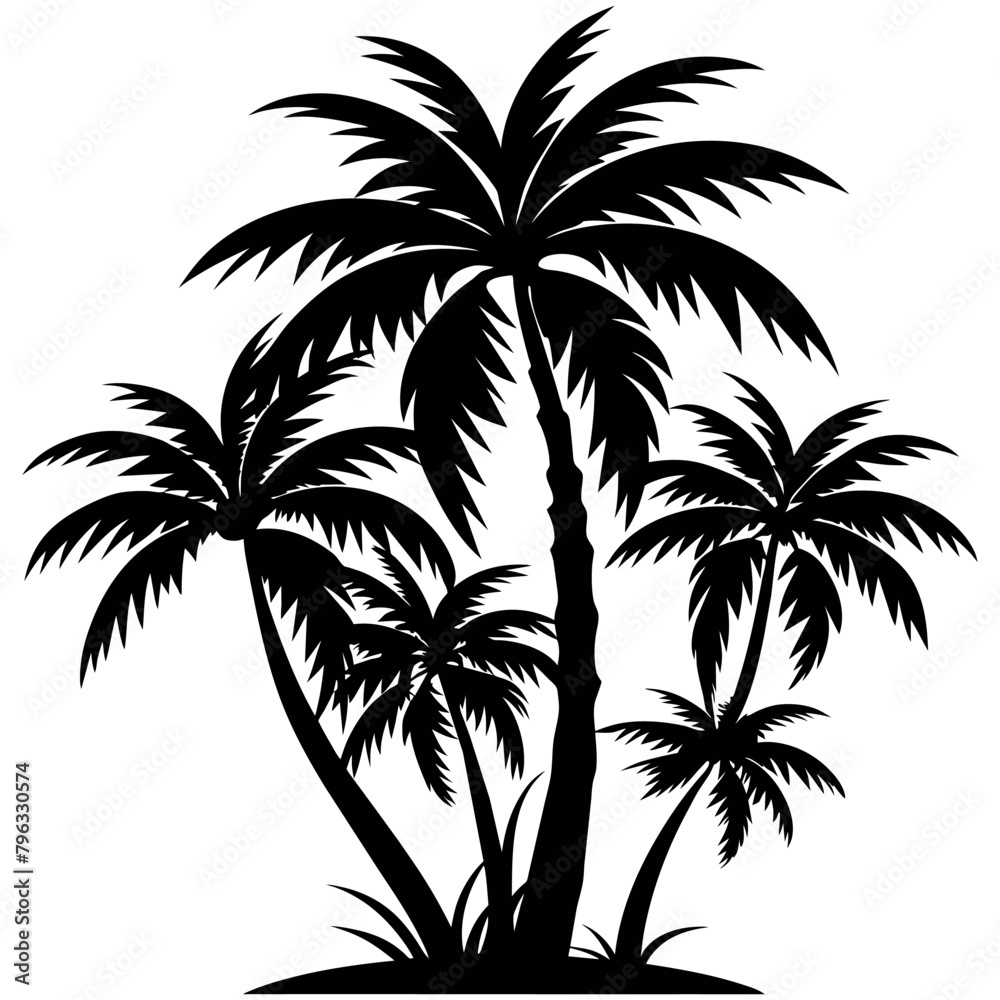 Naklejka premium Tropical Palms Tree - Vibrant Nature Icon