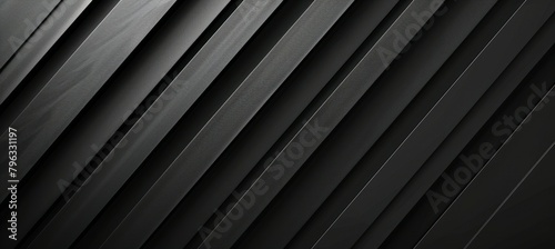 Dark black stripe wall background template. Generative AI technology. 