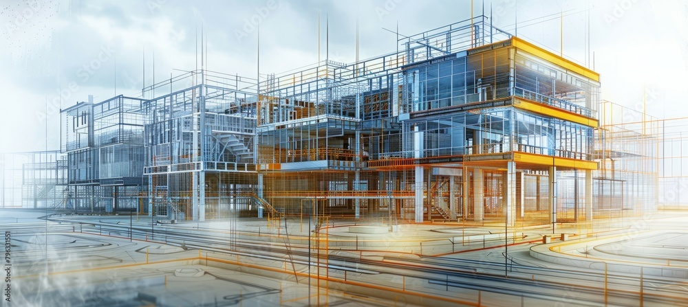 custom made wallpaper toronto digitalBuilding structure construction. Generative AI technology.