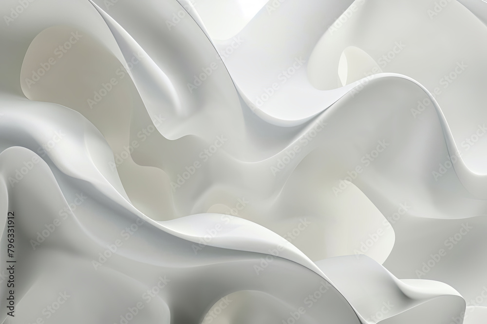 Obraz premium Abstract white wavy shapes background