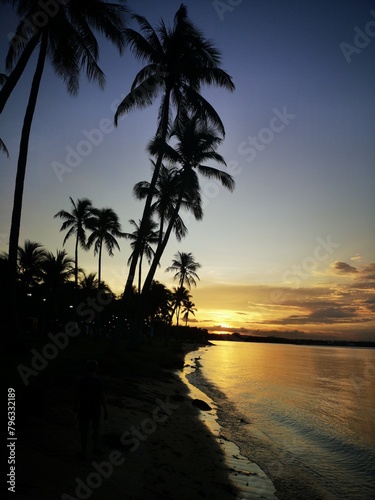 Karibik Sonnenuntergang an Traumstrand