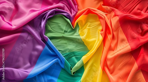 Pride day flag with heart frame, Colorful pride watercolor heart background Ai generated 