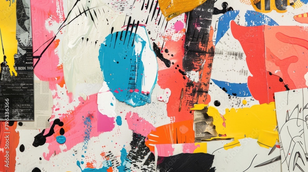 Fototapeta premium Abstract Colorful Urban Street Art with Paint Splatters