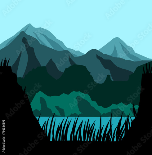 mountain landscape illustration