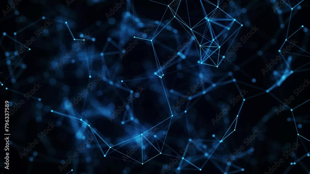 Abstract digital connection moving dots and lines. Technology background. Network connection structure. Digital background. Colored polygonal space. 3d. Seamless loop. 4k animation Abstract digital connection moving dots and lines. Technology background. Network connection structure. Digital background. Colored polygonal space. 3d. Seamless loop. 4k animation