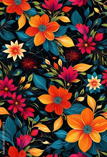 abstract, textile, wallpaper, design, floral, flower, pattern, seamless, background, print, fabric, leaf, graphic, illustration, modern, decoration, plant, art, fashion