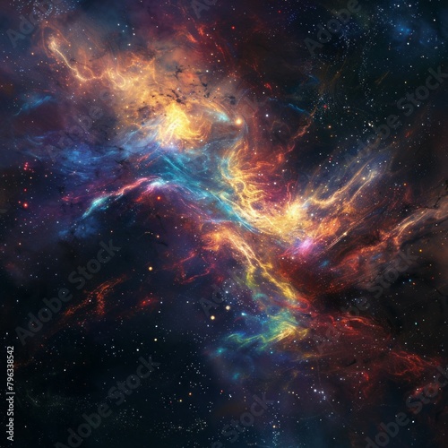 Nebula galaxy star space formation. Generative AI technology. 