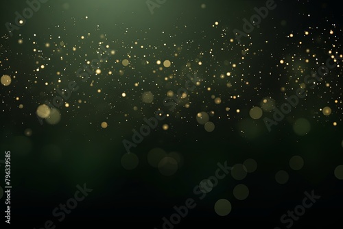 Olive banner dark bokeh particles glitter awards dust gradient abstract background