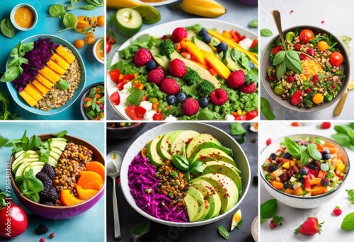 illustration, colorful vegan recipes collage fresh plant based cooking inspiration, arrangement, assortment, beans, blog, book
