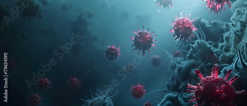Virus background. 3D germs coronavirus covid-19.