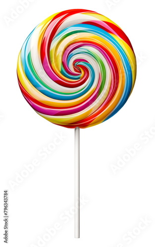 Multicolor lollipop, transparent background