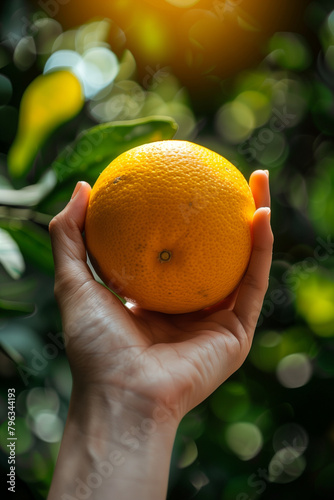 Orange in hand