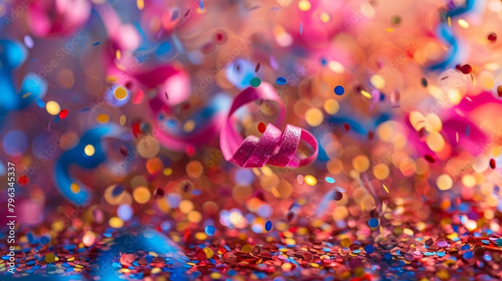 A background filled with colorful swirls and confetti representing the joy and festivity of birthdays.