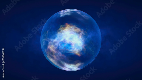 Translucent glass energy futuristic magic round ball liquid plasma sphere. Abstract background. Video in high quality 4k, motion design