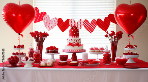 Cupcake with heart decoration on a white wooden background. Love and Valentine's day concept or Sweetest day 