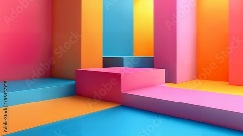 Colorful Minimalist Podiums for Vibrant Product Displays © Alberto Retouch