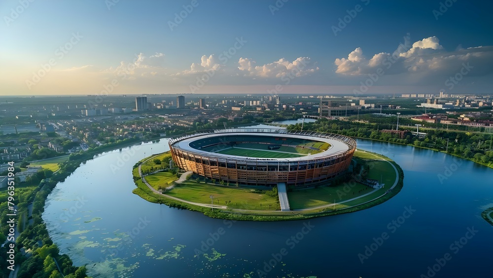 Iconic Stadium Architecturally Designed for Hosting Global Sporting Events and Championships. Concept Stadium Design, Global Sporting Events, Architectural Icon, Championship Venue