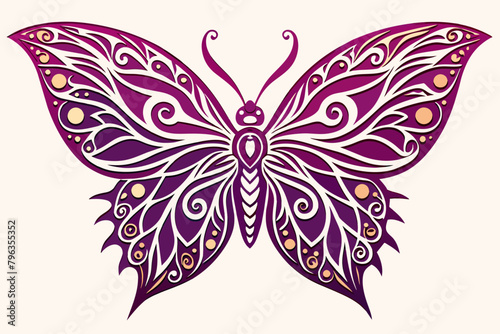 Mystical butterfly laser cut decor black silhouette vector design. © Mr Graphics2.0