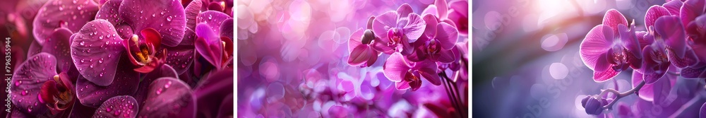 Orchid flower collection. Generative ai design art concept.