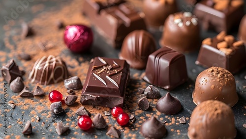 Chocolate Lover: Celebrating Love with Chocolates. Concept Chocolate Gifts, Sweet Indulgence, Romantic Treats, Gourmet Delights, Decadent Desserts
