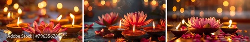 Diwali spa background collection. Generative ai design art concept. photo