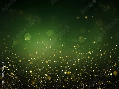 Olive banner dark bokeh particles glitter awards dust gradient abstract background