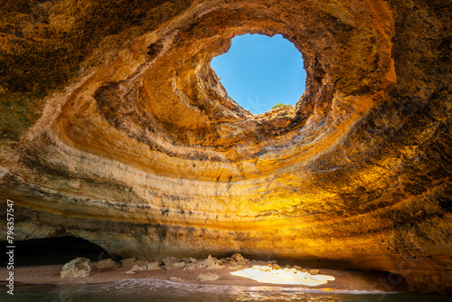 Algar de Benagil or Caves of Benagil, the most famouse cave in Algarve, Portugal photo