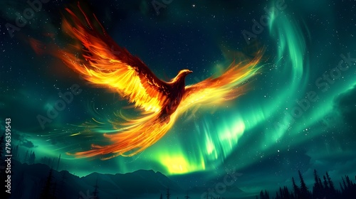 Majestic Phoenix Soaring Th...