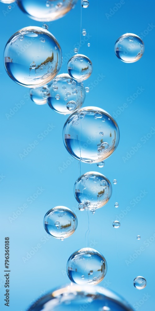 bubbles in the air with blue sky