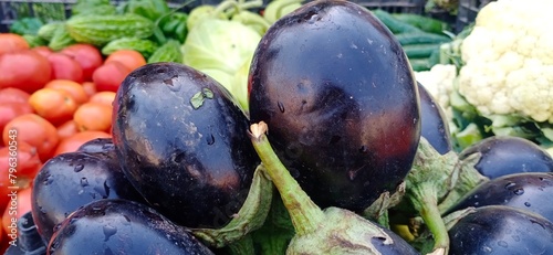Close up of Eggplant in the market
